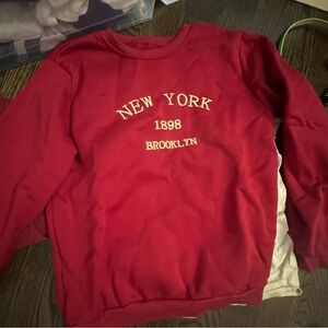 Red New York 1898 Brooklyn Sweater